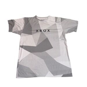 Xbox Meta Threads Mens Grey Geometric Camo Gaming T-Shirt Size M Short Sleeve